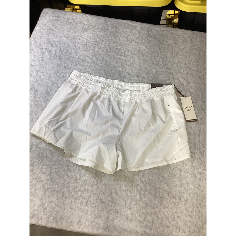 Calia Mid-Rise‎ Infinity Run Short Pure White Womens L 3" Inseam NWT WAX12336W